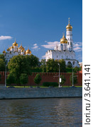 Храмы Московского Кремля - Благовещенский, Архангельский и колокольня Ивана Великого. Стоковое фото, фотограф Алексей Голованов / Фотобанк Лори
