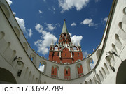 Троицкая башня Московского Кремля на фоне синего неба (2012 год). Стоковое фото, фотограф Владимир Журавлев / Фотобанк Лори