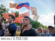 Лидер движения "Солидарность" - Борис Немцов на ситинге "В поддержку узников 6 мая» в Новопушкинском сквере, Москва (2012 год). Редакционное фото, фотограф Николай Винокуров / Фотобанк Лори