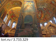 Храм Воскресения Христова (Спаса на Крови). Внутреннее убранство, пилон с фрагментом мозаики Благовещение. Санкт-Петербург. (2010 год). Стоковое фото, фотограф Ольга Липунова / Фотобанк Лори