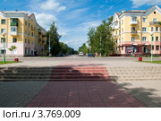 Вид на улицу Ленина, город Сафоново, Смоленская область (2012 год). Редакционное фото, фотограф Вячеслав Палес / Фотобанк Лори
