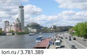 Краснохолмская набережная Москвы-реки летним днем, таймлапс (2012 год). Редакционное видео, видеограф Losevsky Pavel / Фотобанк Лори