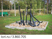 Композиция из якорей. Вытегра (2012 год). Редакционное фото, фотограф Александр Романов / Фотобанк Лори