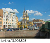 Санкт-Петербург, церковь Анны Пророчицы и Сименона Богоприимца, 1731-1734, арх. М. Г. Земцов, набережная реки Фонтанки, барокко (2012 год). Редакционное фото, фотограф ИВА Афонская / Фотобанк Лори