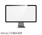 Широкоэкранный ЖК-монитор на белом фоне. Стоковая иллюстрация, иллюстратор Илья Урядников / Фотобанк Лори