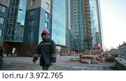 Строительная площадка современного дома (2012 год). Редакционное видео, видеограф Кекяляйнен Андрей / Фотобанк Лори