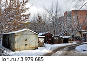 Частные гаражи. Зима (2012 год). Стоковое фото, фотограф Голованов Сергей / Фотобанк Лори