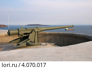 Орудия новосильцевской береговой батареи на острове Русском (2012 год). Редакционное фото, фотограф Сергеев Игорь / Фотобанк Лори