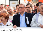 Михаил Касьянов держит транспарант на "Марше миллионов", город Москва, Россия (2012 год). Редакционное фото, фотограф Николай Винокуров / Фотобанк Лори