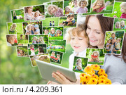Коллаж из фотографий счастливых семей. Стоковое фото, фотограф yarruta / Фотобанк Лори