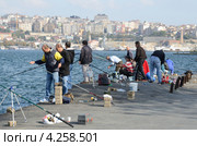 Стамбул, рыбаки на Босфоре (2012 год). Редакционное фото, фотограф Овчинникова Ирина / Фотобанк Лори