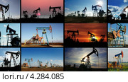 Нефтяные качалки, коллаж. Стоковое видео, видеограф Михаил Коханчиков / Фотобанк Лори