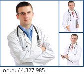 Молодой врач. Коллаж из нескольких снимков. Стоковое фото, фотограф Vitas / Фотобанк Лори