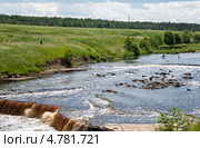 Река Тосна в районе большого Тосненского водопада. Ленинградская область. Стоковое фото, фотограф Румянцева Наталия / Фотобанк Лори