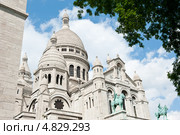 Базилика Сакре-Кёр (Basilique du Sacré Cœur). Монмартр. Париж. Франция (2013 год). Стоковое фото, фотограф E. O. / Фотобанк Лори