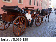 Конюх и экипаж. Варшава. Старе Място (Stare Miasto) (2013 год). Редакционное фото, фотограф Виктор Филиппович Погонцев / Фотобанк Лори