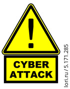 CYBER ATTACK. Предупреждающий знак. Стоковая иллюстрация, иллюстратор WalDeMarus / Фотобанк Лори