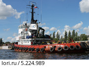Калининградский речной порт. Морской буксир "Норсунд" (2013 год). Редакционное фото, фотограф Наташа Антонова / Фотобанк Лори