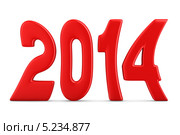 Красные цифры 2014 на белом фоне. Стоковая иллюстрация, иллюстратор Ильин Сергей / Фотобанк Лори