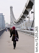 Пешеходы на Крымском мосту. Москва (2013 год). Редакционное фото, фотограф Илюхина Наталья / Фотобанк Лори