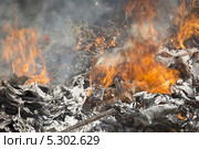 Горящая мусорная свалка. Стоковое фото, фотограф Ислам Ижаев / Фотобанк Лори