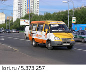 Маршрутное такси № 430м идет по Щелковскому шоссе, Москва (2011 год). Редакционное фото, фотограф lana1501 / Фотобанк Лори
