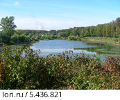 Вид на Бабаевский пруд ранней осенью, район Гольяново, Москва (2011 год). Редакционное фото, фотограф lana1501 / Фотобанк Лори