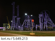 Аттракцион "Шаролёт ПИНКОД" в парке аттракционов ночью, Сочи (2014 год). Редакционное фото, фотограф Алексей Гусев / Фотобанк Лори