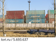 Контейнерный терминал ОАО "Подольское ППЖТ" (2014 год). Редакционное фото, фотограф Алёшина Оксана / Фотобанк Лори