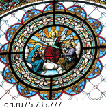 Витраж с изображением библейской сцены с участием Иисуса Христа. Стоковое фото, фотограф Светлана Кудрина / Фотобанк Лори