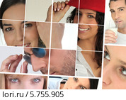 коллаж из портретов женщин и мужчин. Стоковое фото, фотограф Phovoir Images / Фотобанк Лори