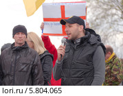 Известный майдановский сотник - Владимир Парасюк выступает на митинге в Одессе (2014 год). Редакционное фото, фотограф KEN VOSAR / Фотобанк Лори