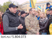 Известный майдановский сотник - Владимир Парасюк выступает на митинге в Одессе (2014 год). Редакционное фото, фотограф KEN VOSAR / Фотобанк Лори