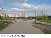 Детский ландшафтный парк около метро "Улица Горчакова", район Южное Бутово, Москва (2014 год). Редакционное фото, фотограф lana1501 / Фотобанк Лори