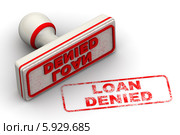Кредит отказан (loan denied). Печать и оттиск. Стоковая иллюстрация, иллюстратор WalDeMarus / Фотобанк Лори