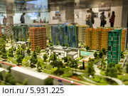 Фрагмент макета жилого комплекса на Базовской улице (2014 год). Редакционное фото, фотограф Родион Власов / Фотобанк Лори