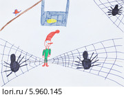 Детский рисунок фломастерами по сказке Буратино. Стоковая иллюстрация, иллюстратор Ольга Забрускова / Фотобанк Лори