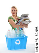 Recycling paper and plastic bottles. Стоковое фото, фотограф Phovoir Images / Фотобанк Лори