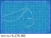 Военные монокуляр - синяя печать. Стоковая иллюстрация, иллюстратор Станислав Парамонов / Фотобанк Лори