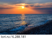 Красочный закат над морем. Абхазия. Стоковое фото, фотограф Анна Кудрявцева / Фотобанк Лори