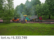 Укладка цветного асфальта в г. Пушкин (2014 год). Редакционное фото, фотограф Геннадий Соловьев / Фотобанк Лори