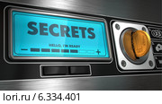 Secrets, надпись на дисплее торгового автомата. Стоковое фото, фотограф Илья Урядников / Фотобанк Лори