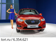 Datsun mi-DO. Московский международный автомобильный салон 2014. Редакционное фото, фотограф Сергей Лаврентьев / Фотобанк Лори