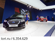Datsun mi-DO. Московский международный автомобильный салон 2014. Редакционное фото, фотограф Сергей Лаврентьев / Фотобанк Лори