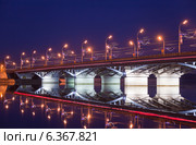 Воронеж. Чернавский мост вечером (2013 год). Редакционное фото, фотограф Алексей Шаповалов (Стерх) / Фотобанк Лори