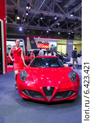 Alfa Romeo 4C. Московский международный автомобильный салон 2014. Редакционное фото, фотограф Сергей Лаврентьев / Фотобанк Лори