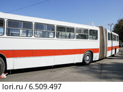 Фрагмент.  "Икарус - 180"(год выпуска 1969 г.) .Парад ретроавтобусов перед главным входом на ВДНХ в День города 2014 г в Москве. Редакционное фото, фотограф stargal / Фотобанк Лори