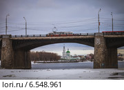 Город Тверь. Новый (Николаевский) мост через Волгу (2012 год). Стоковое фото, фотограф Ольга Денисова / Фотобанк Лори