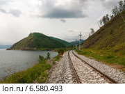 Кругобайкальская железная дорога. Станция Старая Ангасолка. Стоковое фото, фотограф Ольга Литвинцева / Фотобанк Лори