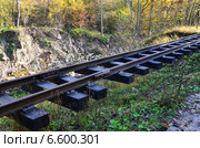 Аварийный участок Апшеронской узкоколейки в поселке Мезмай (2014 год). Стоковое фото, фотограф Анна Мартынова / Фотобанк Лори